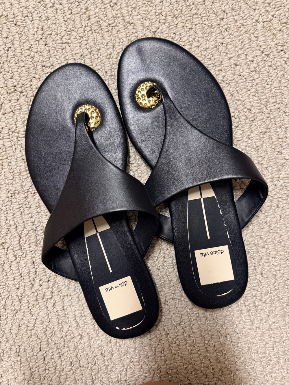 Dolce Vita Black Slide Sandals Size 7.5